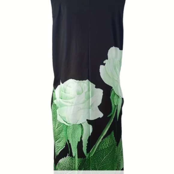BEAUTIFUL Women's Plus Size Floral Print Maxi Tank Dress with Pockets  1X to 4X - Picture 2 of 3